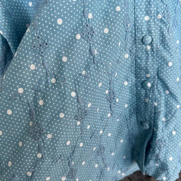 NWT Love Shack Fancy Women's Blue Bunnie Blouse Small - Picture 7 of 16